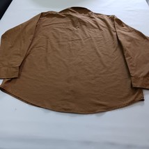 Oleg Cassini Men's Long Sleeve Button Up Brown Shirt Size XL 17 1/2 (34/35) image 2