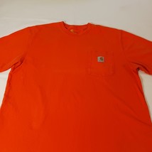 Carhartt T-Shirt Men's L Cotton Short Sleeve Pocket Logo Workwear Orange K87 ORG image 10