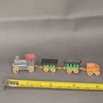 VTG Mini Wooden 4 Piece Train Engine Coal Car 2 Passenger Cars Dollhouse Mini - £6.01 GBP