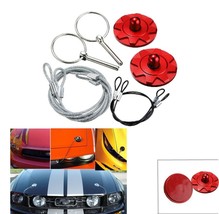CNC Universal Car Racing Sport Bonnet Hood Pin Lock Latch Appearance Kit Red - £11.09 GBP