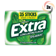 3x Packs Wrigley&#39;s Extra Spearmint Chewing Gum | 35 Stick Packs | Fast Shipping! - £14.20 GBP