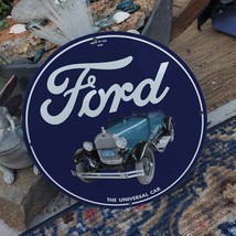 Vintage 1948 Ford 28 &#39;&#39;The Universal Car&#39;&#39; Porcelain Gas &amp; Oil Pump Sign - $125.00