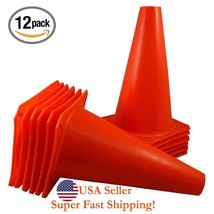 DH 7&quot; Plastic Sport Training Cones 12 PCS Pitch Marker Football Training Cone - £11.67 GBP