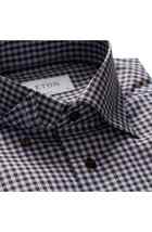  Eton Slim Fit Check Dress Shirt, Size 17.5 - Color Brown - £132.43 GBP