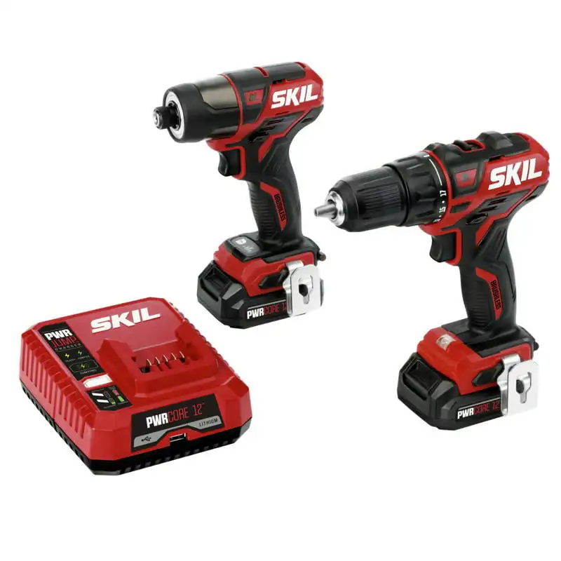 PWR Core 12 Brushless 12 Volt Cordless Drill Driver &amp;  Driver Kit Set with two 2 - £316.94 GBP