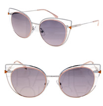 FENDI FF0176S Palladium Pink Cat Eye Sunglasses Metal Triangle 0176 Women - £153.87 GBP