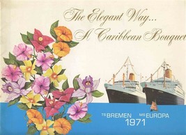 TS Bremen &amp; MS Europa 1971 The Elegant Way A Caribbean Bouquet Booklet  - £21.97 GBP