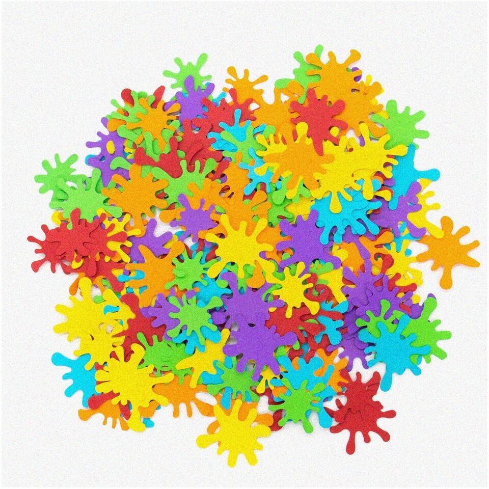 Colorful Art Party Confetti - 200 Pack Paint Splatter Table Decoration w... - $18.80