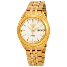 Seiko 5 Men&#39;s Watch Automatic Gold Tone Silver dial SNKL26 - £133.43 GBP