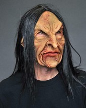 Witch Mask Old Woman Demonic Old Hag Ugly Scary Creepy Halloween Costume MA1006 - £55.94 GBP