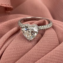 Igi Coeur Brillant Coupe 1.59CT F-VS1 Labo Grown Diamant 2.11 Carats Ring 18k Or - £1,286.25 GBP