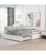 Twin or Double Twin Daybed with Trundle,White - £284.78 GBP