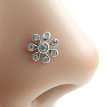 Trendy Real 925 Silver White Clear CZ Women Screw Nose Stud - £11.19 GBP