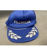 Vintage 80s Trucker Hat Florida Tourism Mesh Snapback Navy USS Olive Bra... - $23.17