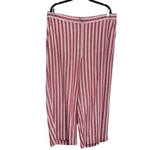 Banana Republic Rowan Wide Leg Pants Red Size 18 Cropped Stripes Comfy - $24.80