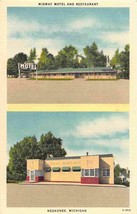Midway Motel &amp; Restaurant Negaunee Michigan linen postcard - £5.53 GBP