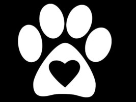 Paw Print Inside Heart Cat Dog Vinyl Decal Car Wall Sticker Choose Size Color - £2.24 GBP+