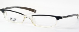 H.I.S HPL67-004 Black /Clear Unique Rare Eyeglasses Glasses His 47-15-135mm - £37.02 GBP