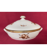 Large ROYAL COPENHAGEN BROWN ROSE Oval Bowl with Lid  688 9348   9 1/2&quot; - $1,604.41 MXN