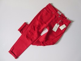 NWT Lucky Brand Sienna Slim Boyfriend in Ropesville Red Destroyed Jeans 00 / 24 - £24.90 GBP
