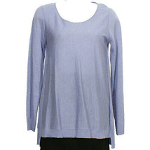 Eileen Fisher Aster Blue Fine Tencel Alpaca Wool A-line Sweater Xs - £80.41 GBP