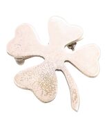 925 Sterling Silver Vintage Brooch Pin Modernist Four Leaf Lucky Clover ... - $45.11