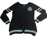 Harry Potter Sweater Slytherin Crest Womens Medium Cardigan Striped Blac... - $19.75