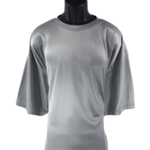 Daniel Ellissa Men&#39;s Silver T-shirt Dressy Crew Neck Polyester Knit Size 5XL - £15.73 GBP