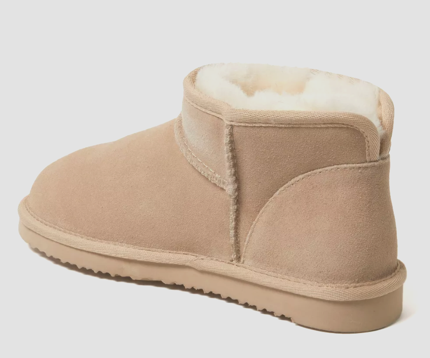Kamin Von Dearfoams Damen Riverland Original Shearling Mikro Stiefel Sand 7 US Item image 2