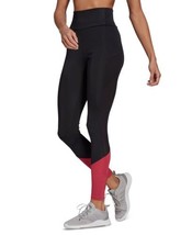 adidas Womens Activewear Mesh-Panel Full Length Leggings,Black/Pink Size X-Large - £37.78 GBP