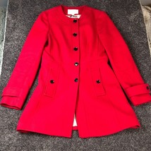 Banana Republic Coat Size Small Dressy Jacket Crimson Red A-Line Lined Pockets - £30.53 GBP