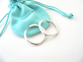 Tiffany &amp; Co Large Cushion Square Hoop Earrings Gift Pouch Silver 925 Rare Love - £477.92 GBP