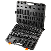 VEVOR 1/2" Drive Impact Deep &amp; Shallow Socket, 43pcs, 6 Point Cr-Mo  All... - $111.99