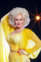 Dolly Parton Busty Striking Studio Shoot in Yellow Dress with Spotlight 24x18 Po - £19.17 GBP