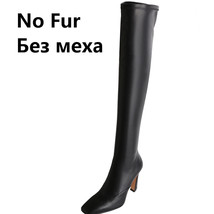 Stretch Boots Fashion Concise Women Over-The-Knee Boots Autumn Winter New High H - £117.62 GBP