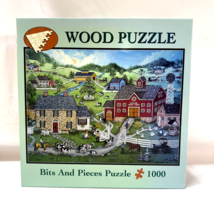 Bits and Pieces Wood Puzzle 1000 pcs Wooden Complete Country Village - £28.21 GBP