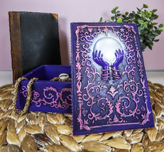 Wicca Fortune Telling Scrying Crystal Ball With Palms Tarot Cards Decorative Box - $28.99