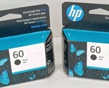 2pk GENUINE HP Original 60 Black Ink Cartridge CC640WN#140, Photosmart, ... - £19.35 GBP