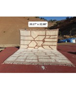 12.8X10.17FT White Brown Handmade Area Rug - $1,800.00