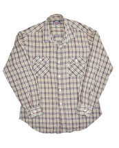 Vintage Levis Flannel Shirt Mens XL Plaid Long Sleeve Strauss &amp; Co White Tab - £19.02 GBP