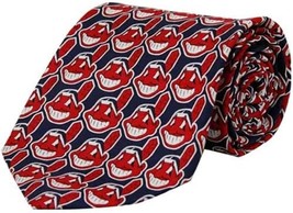 Cleveland Indians MLB Chief Wahoo Super RARE Silk Neck Tie Adult Men&#39;s Size - £27.93 GBP