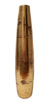 Studio Art Glass Table vase. Distressed scratched design gold vase 16&quot; tall - £13.94 GBP