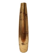 Studio Art Glass Table vase. Distressed scratched design gold vase 16&quot; tall - $18.65