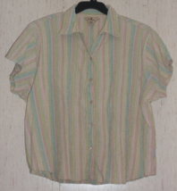 Excellent Womens Woolrich Pastel Stripe Stretchy Blouse Size Xl - £18.59 GBP