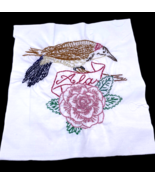 Alabama Bird Embroidered Quilted Square Frameable Art Needlepoint Vintage - $32.70 CAD