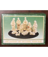 Vintage World Bazaar Ivory Jade Collection 11 PC Nativity Set Wood Base ... - $24.94 CAD