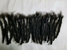 100% Human Hair dreadlocks handmade 45 pieces 4&quot; short black/10%grey 1cm thick - £78.72 GBP