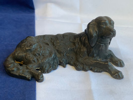 Vtg Cast Iron Irish Setter / Cocker Spaniel Figurine Dog Desk Paperweight Decor - £63.42 GBP