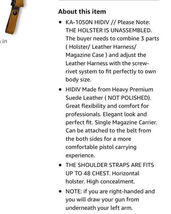 Fits Springfield Hellcat 9mm 3”BBL Suede Shoulder Holster Single Mag #1524# image 11