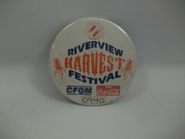 Riverview Harvest Festival 0940 CFQM Coca Cola 2.5&quot; Vintage Pinback Pin ... - $2.94